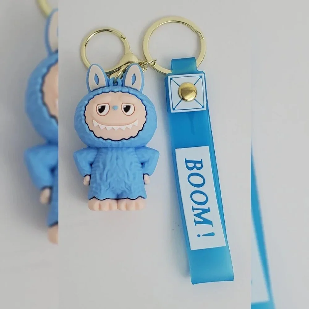 NWT LABUBU MONSTER KEY CHAIN MULTICOLOR BOOM LOGO
